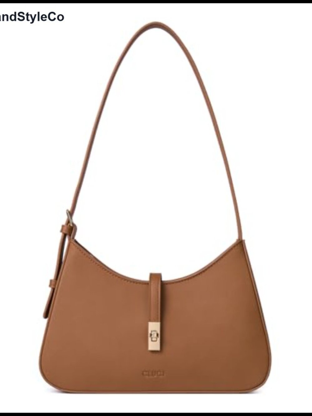Small Vegan Leather Shoulder Bag Crescent Hobo Purse Adjustable Strap
